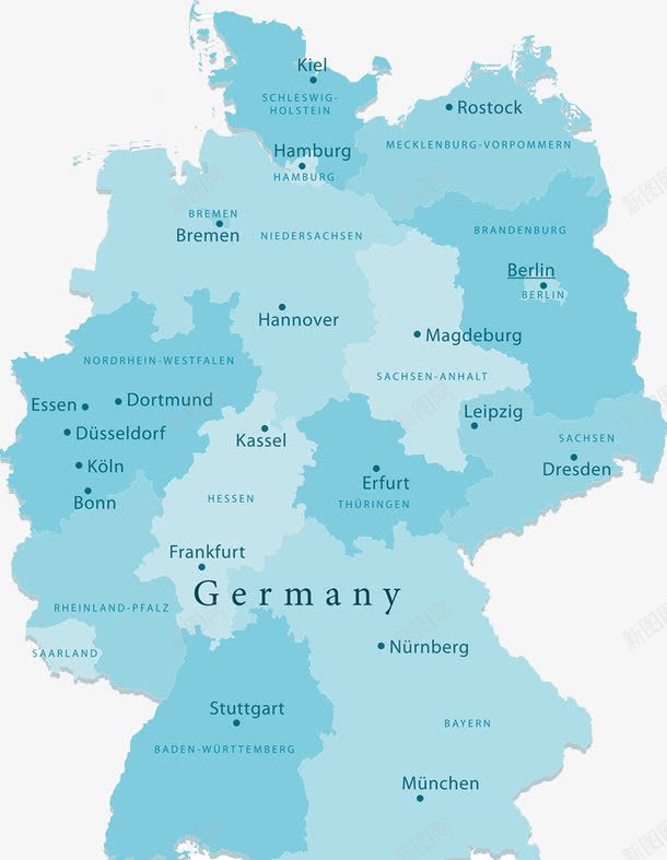 德国国家城市地图png免抠素材_新图网 https://ixintu.com 地理学 德国地图 欧洲 联邦国家