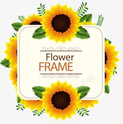 花朵素材库手绘向日葵标签高清图片