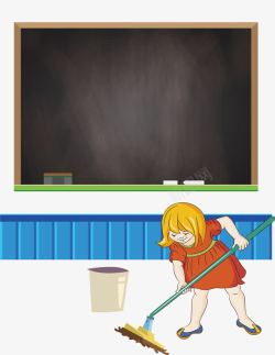 教室卫生角学生打扫教室高清图片