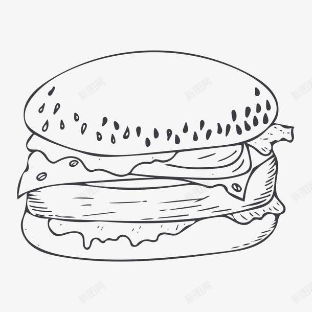 卡通手绘汉堡png免抠素材_新图网 https://ixintu.com 卡通 快餐 手绘 汉堡 汉堡素描 简笔画 简约 素描 食物
