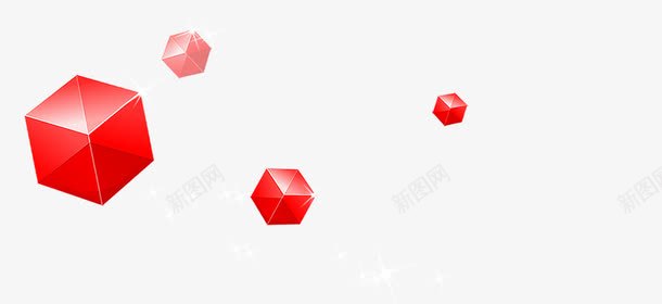 立体几何元素png免抠素材_新图网 https://ixintu.com 几何立体元素 立体 红色 红色元素