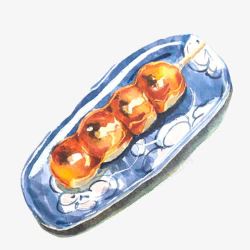 烤丸子红薯丸手绘画片高清图片