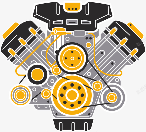 对称风格手绘风格引擎png免抠素材_新图网 https://ixintu.com 卡通引擎 发动机 对称风格 引擎 手绘风格 汽车引擎 矢量引擎