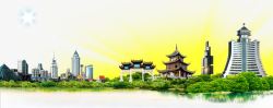 蓝天建筑背景贵阳旅游海报高清图片
