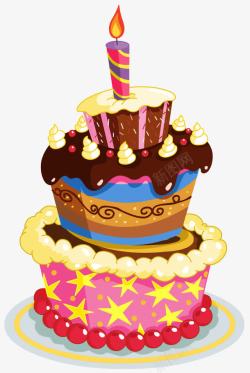 生日宴会卡通巧克力生日蛋糕高清图片