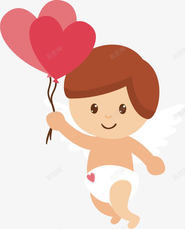 卡通拿气球的小朋友png免抠素材_新图网 https://ixintu.com 丘比特 卡通 婴儿 小孩儿 气球