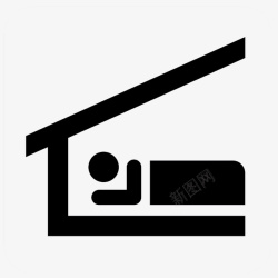 黑色房屋住宿标志图标高清图片
