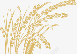 金色麦穗手绘简图素材