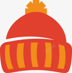 保暖秋天橘红色毛线帽矢量图高清图片