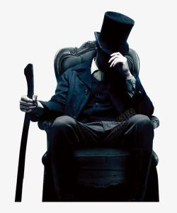 黑色手杖神秘的黑衣男人高清图片