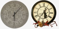 欧式挂钟素材带花边的装饰的欧式挂钟高清图片