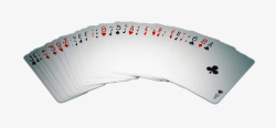 一叠扑克牌扇形扑克牌高清图片