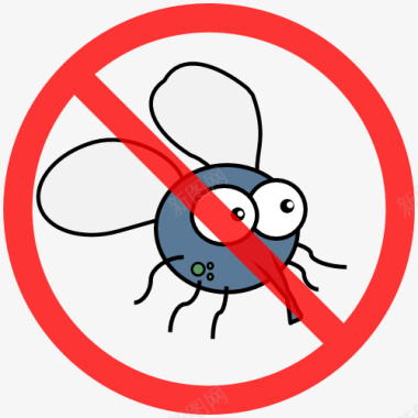 卡通可爱的禁止蚊子传染疾病图标图标