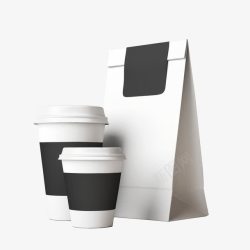 咖啡纸袋外卖包装袋高清图片
