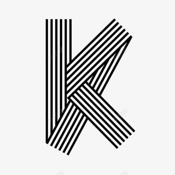 创意英文字母Kpng免抠素材_新图网 https://ixintu.com K 字母 线条 英文字母装饰 黑白