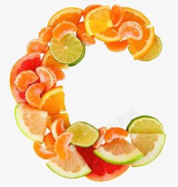 水果组成自行车矢量维生素C高清图片