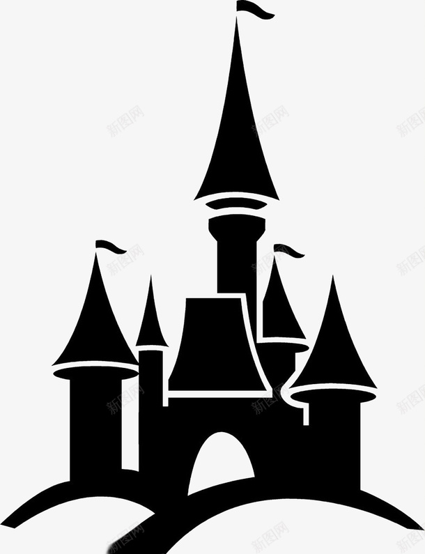 城堡的黑色剪影png免抠素材_新图网 https://ixintu.com 元素 剪影 城堡 黑色