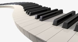 波动线条弯曲的钢琴键盘高清图片