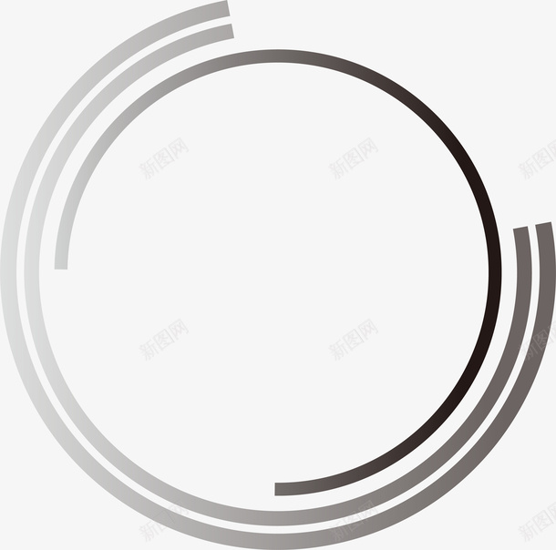 黑色简约圆圈png免抠素材_新图网 https://ixintu.com 免抠PNG 图案 圆圈 简约 线条 边框纹理 黑色