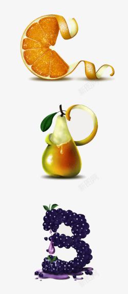 葡萄形象创意水果字母形象展示高清图片