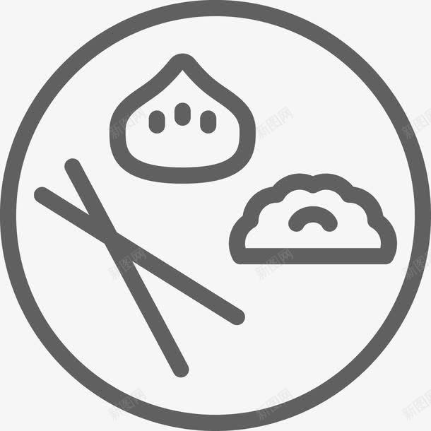 盘装的包子和饺子图标png_新图网 https://ixintu.com 包子 图标 奶黄包 手绘 甜食 盘子 筷子 美食 蒸饺 面点 面食 食物 饺子