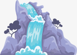 塑石假山灰色山石流水瀑布矢量图高清图片