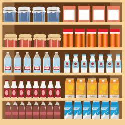 商品柜乳制品与饮品矢量图高清图片