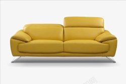 软装设计效果黄色真皮沙发高清图片