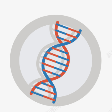 卡通生物学DNA分子结构图图标图标