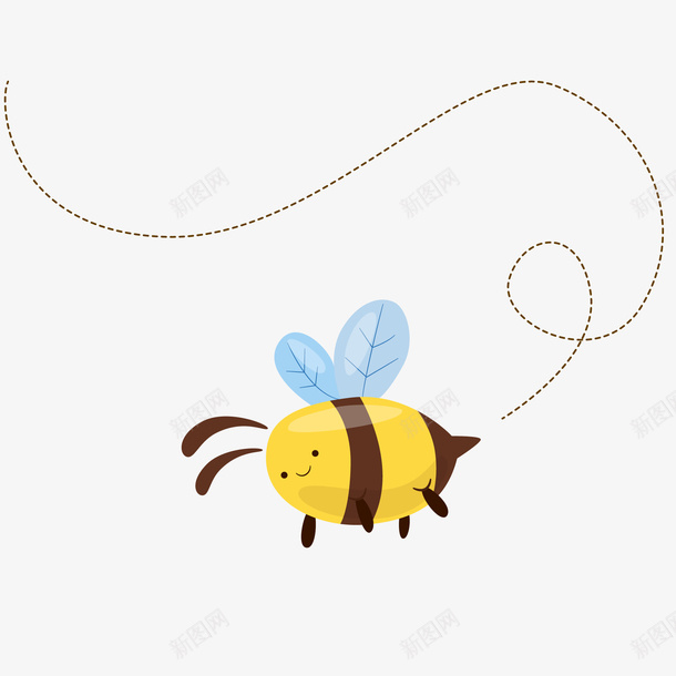 黄色圆弧蜜蜂元素矢量图ai免抠素材_新图网 https://ixintu.com 动物 卡通插画 圆弧 矢量图 翅膀 蜂类 蜜蜂 轨迹 黄色