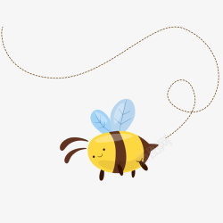 卡通蜂黄色圆弧蜜蜂元素矢量图高清图片