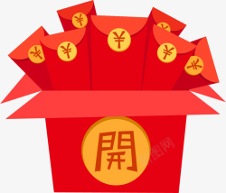 中国风红包礼盒开礼盒送红包矢量图高清图片