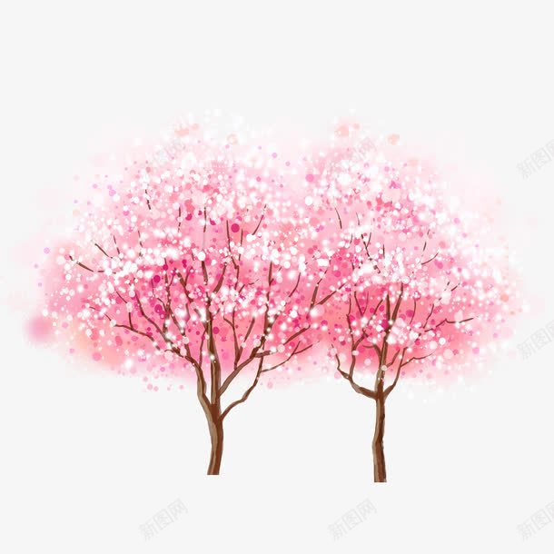 樱花树幸福树png免抠素材_新图网 https://ixintu.com 幸福树 树木 樱花树 水彩 粉色的树木