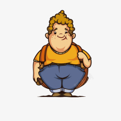 胖胖的男孩胖胖的卡通男学生高清图片