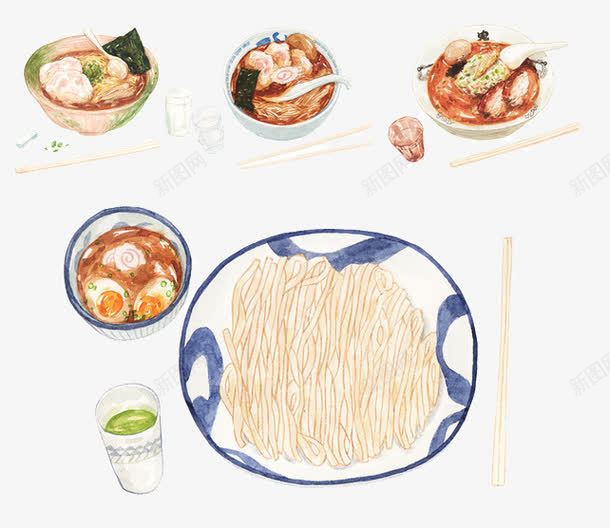 美食png免抠素材_新图网 https://ixintu.com 卡通 手绘 盘子 碗 面条 食物