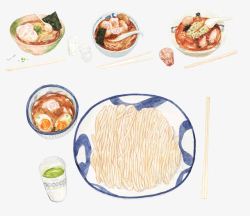 手绘食物一碗年糕美食高清图片