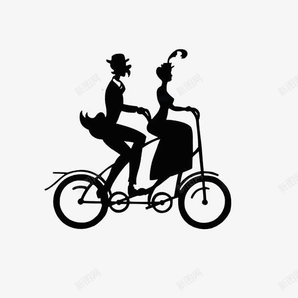 外国情侣骑单车png免抠素材_新图网 https://ixintu.com 剪影 外国情侣 情侣骑单车 欧式风格 简笔手绘