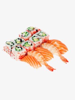 三卷樱花海鲜寿司高清图片