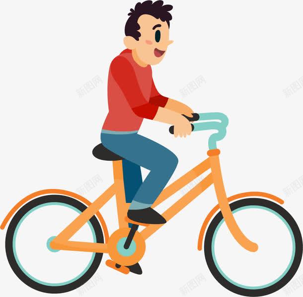 骑自行车png免抠素材_新图网 https://ixintu.com 共享单车 卡通 汽车 绿色出行 脚踏车 自行车 骑自行车 骑行者 黄色共享单车ofologo
