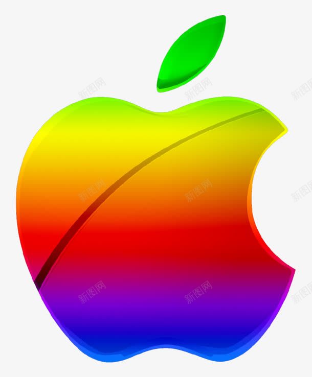 彩色渐变色调苹果logo图标png_新图网 https://ixintu.com 图标素材 彩色风格 手绘素材 渐变色调 苹果logo素材