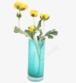 水培花现代简约直筒玻璃花瓶高清图片
