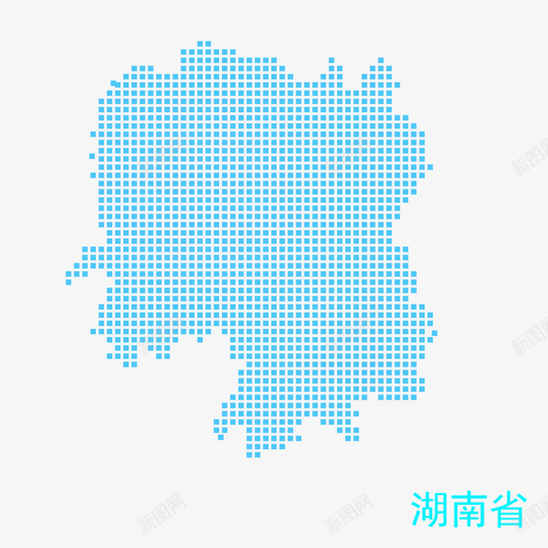 湖南省地图png免抠素材_新图网 https://ixintu.com png图形 地图 湖南省 点状 蓝色 装饰