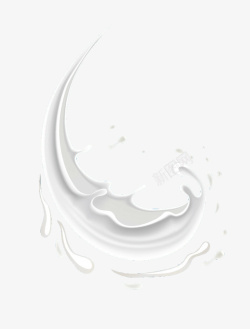 水牛奶手绘喷溅牛奶浪花高清图片