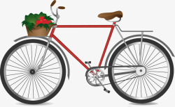一部自行车手绘插画素材