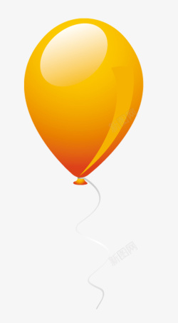 橙色手绘气球装饰图案素材