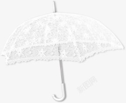 白色蕾丝遮阳伞素材