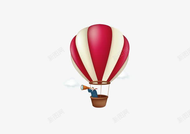 红白土耳其热气球png免抠素材_新图网 https://ixintu.com 土耳其 气球 热气球 红白