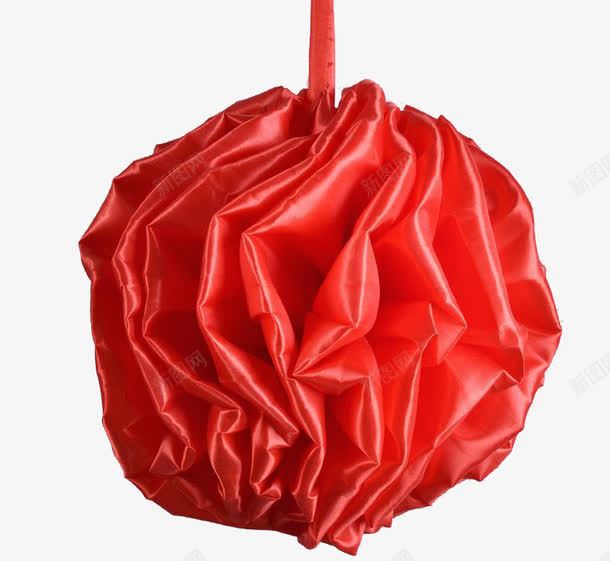 球形花球png免抠素材_新图网 https://ixintu.com 剪彩 婚礼 彩球 红色 绸缎 花球