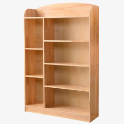 简易书橱实木儿童格子书柜高清图片