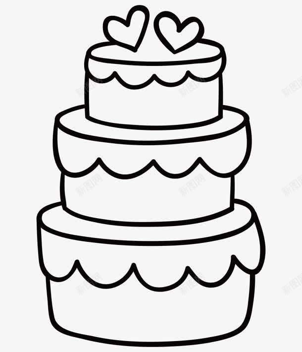 婚礼蛋糕简笔画png免抠素材_新图网 https://ixintu.com EPS 婚礼 手绘 插图 爱心 甜品 甜点 蛋糕 蛋糕简笔画